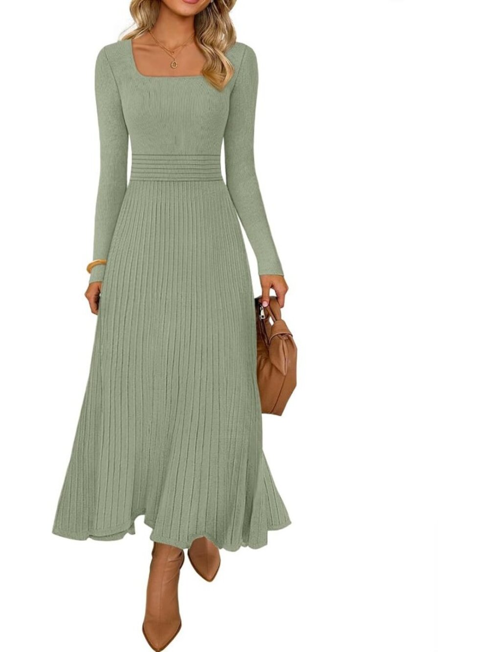 Cozy Women's Midi Sweater Dress for Fall & Winter - Perfect for Church & Casual